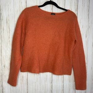 Eileen Fisher Rust Orange Crew Neck Mohair Sweater Small